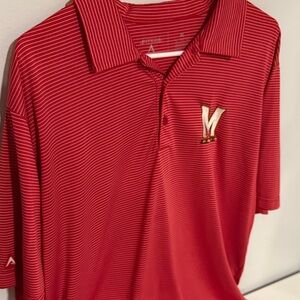 GO TERPS - MARYLAND POLO SHIRT RED AND WHITE STRIPED